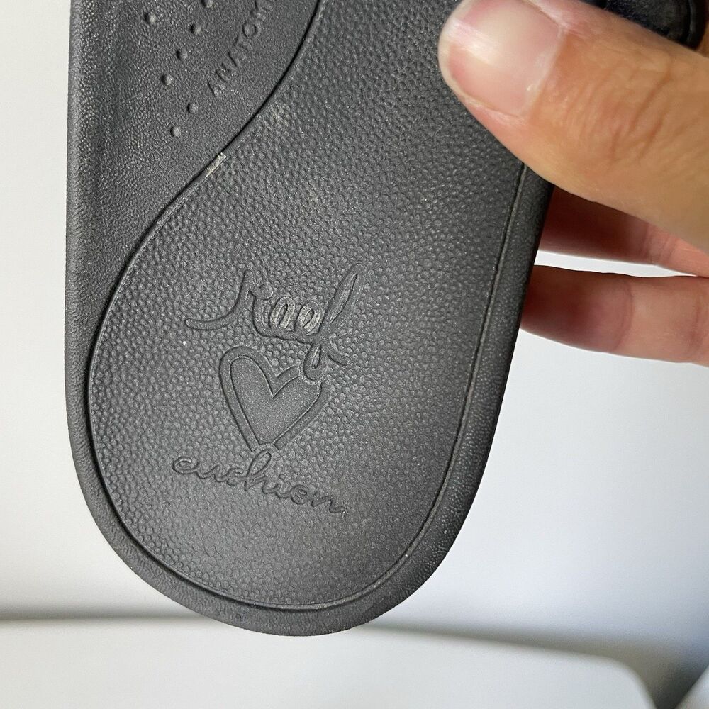 REEF Cushion Sandbar Slide Faux Leather Strappy Slip On Black Women's Size 8 - Picture 9 of 11